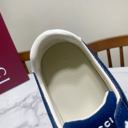 GUCCI 26S SNEAKER IN NAVY BLUE SUEDE AND FABRIC