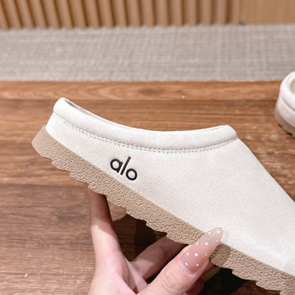 ALO 25S MULE IN CREAM WHITE SUEDE