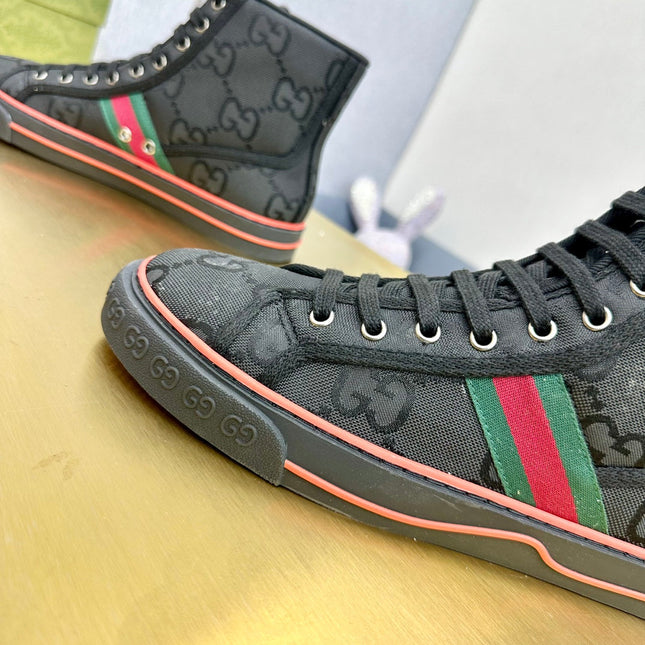 GG TENNIS 1977 HIGH-TOP TRAINER JET BLACK CANVAS