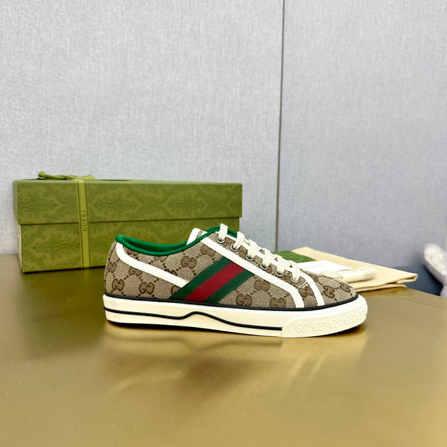 GG TENNIS 1977 TRAINER LIGHT BROWN CANVAS WITH BLACK TRIM