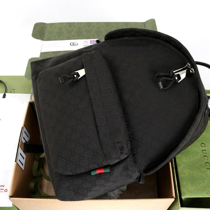 GUCCI 26S BACKPACK 36 IN BLACK CANVAS