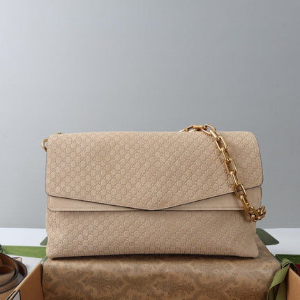 GUCCI 26S SHOULDER BAG 36 IN BEIGE SUEDE