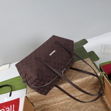 GUCCI 26S BOSTON BAG 29 IN BROWN DENIM