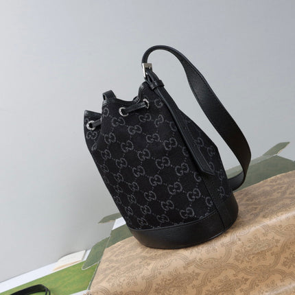 GUCCI 26S BUCKET BAG 21 IN BLACK DENIM