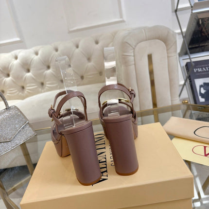 VALENTINO 26S PLATFORM SANDALS 110 MM IN NUDE PINK CALFSKIN