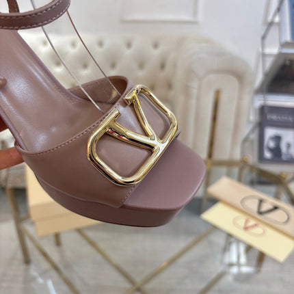 VALENTINO 26S PLATFORM SANDALS 110 MM IN NUDE PINK CALFSKIN