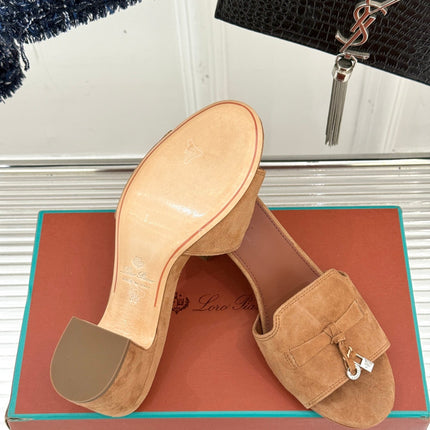 HIGH HEELS IN BROWN SUEDE AND LAMBSKIN
