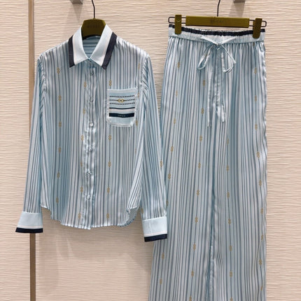 GUCCI LONG-SLEEVE SHIRT AND WIDE-LEG PANTS SET STYLE 15