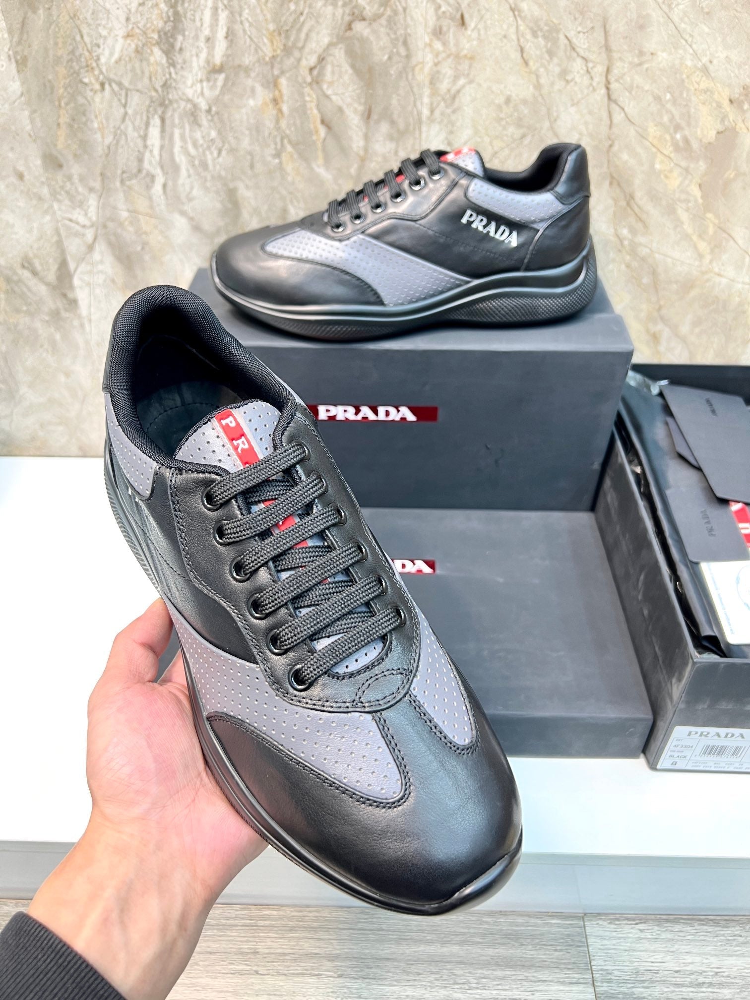 PRA AMERICA'S CUP SOFT RUBBER AND BIKE FABRIC SNEAKERS BLACK