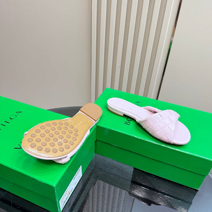 BLINK FLAT MULE IN LIGHT PINK INTRECCIATO LEATHER