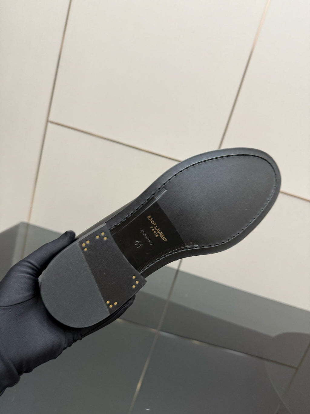 YSL DNA LOAFERS IN BLACK CALFSKIN GOLD HARDWARE
