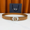 DIOR 26S CD LOGO BELT IN BROWN SUEDE CALFSKIN SILVER HARDWARE