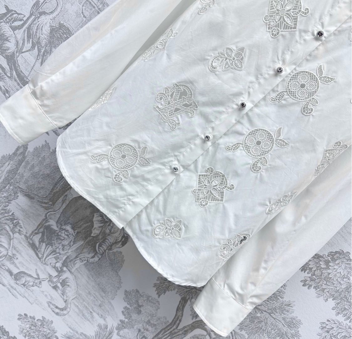 LV 25S EMBROIDERED HOLLOW SHIRT 264718