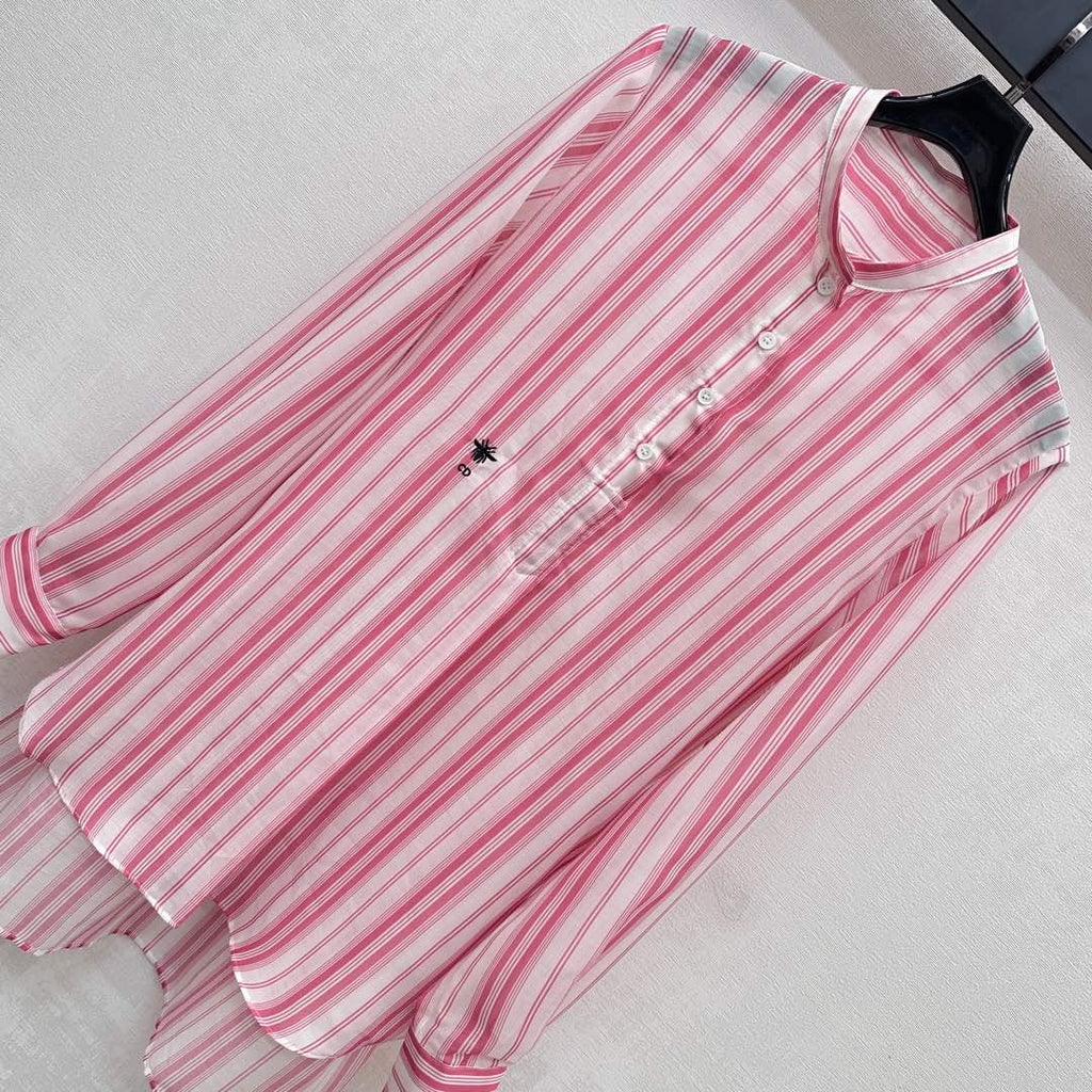 DIOR 25S STAND COLLAR STRIPED SHIRT 264617