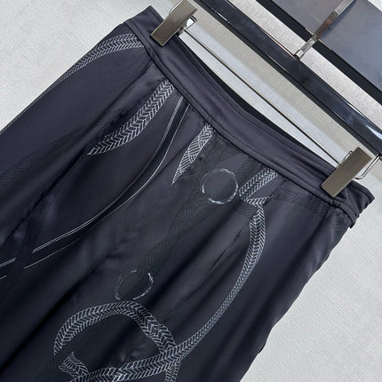 HERMES 26S SILK STRAIGHT LEG PANTS 581