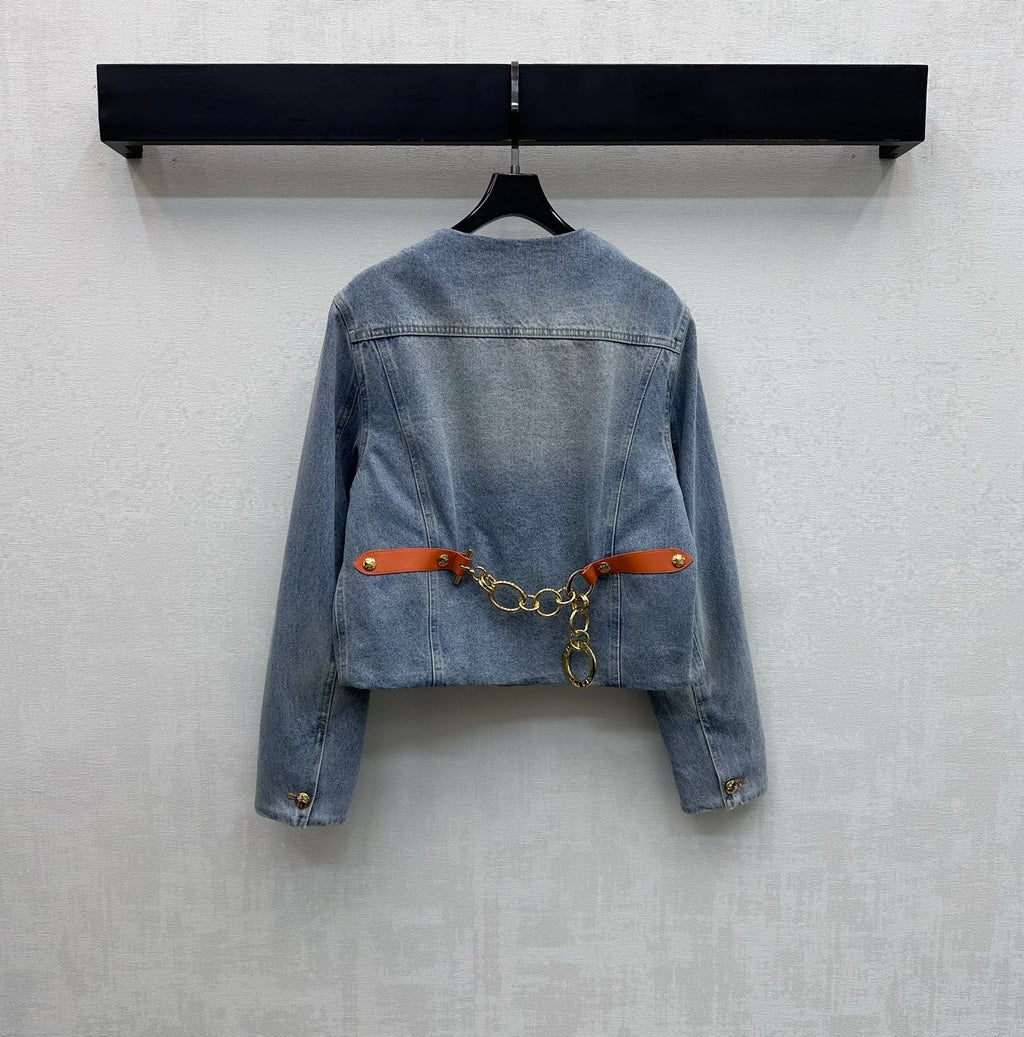 CELINE 26S CREW NECK DENIM JACKET 113