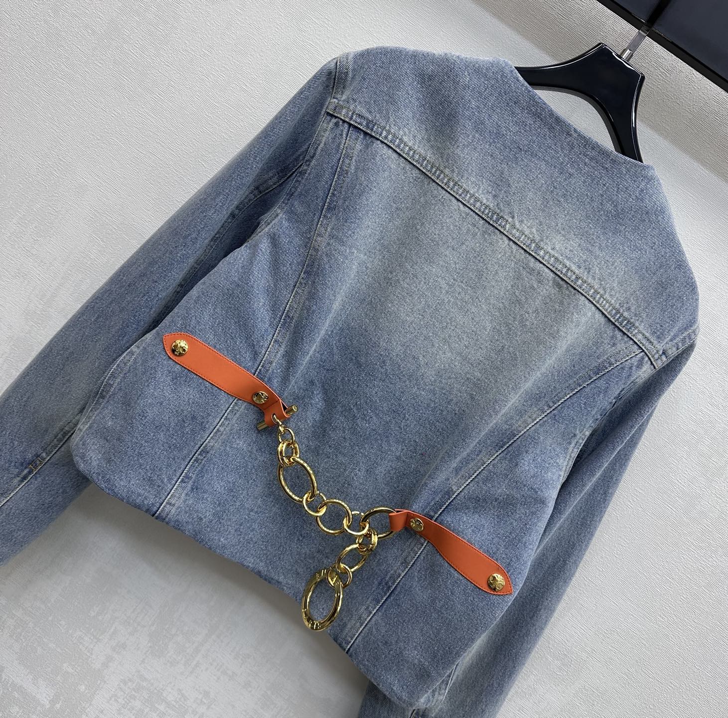 CELINE 26S CREW NECK DENIM JACKET 113
