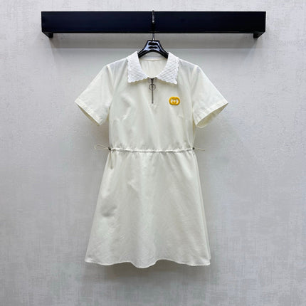 GUCCI 26S SHORT-SLEEVE COLLARED MINI DRESS 481