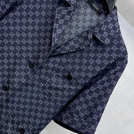GUCCI 26S SHORT-SLEEVE MONOGRAM SHIRT 394
