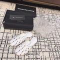 RHODES STUDDED FLAT MULE IN WHITE CALFSKIN