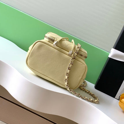 CHANEL 25S MINI BUCKET BAG 12 IN YELLOW CALFSKIN GOLD HARDWARE
