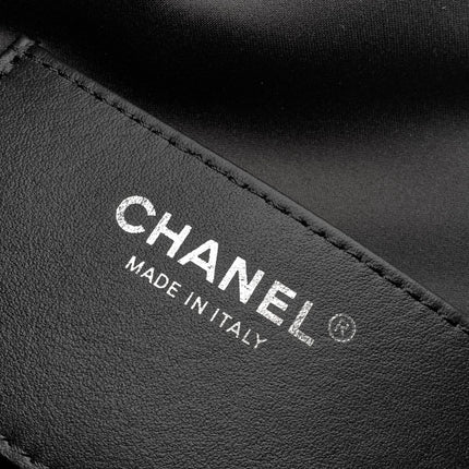 CHANEL 26S HOBO BAG 40 IN BLACK CAVIAR CALFSKIN DARK SILVER HARDWARE