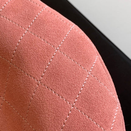 CHANEL 26S HAND BAG LARGE 32 IN PINK SUEDE GOLD HARDWARE