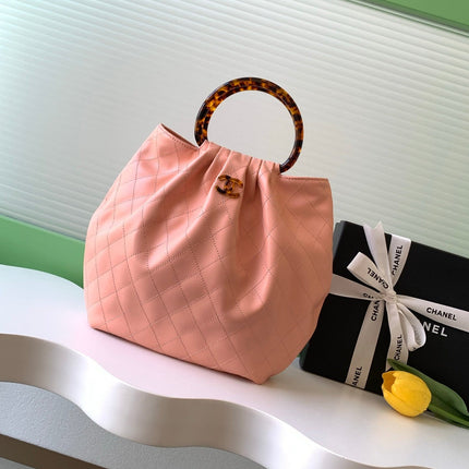 CHANEL 26S HAND BAG 32 IN PINK LAMBSKIN GOLD HARDWARE