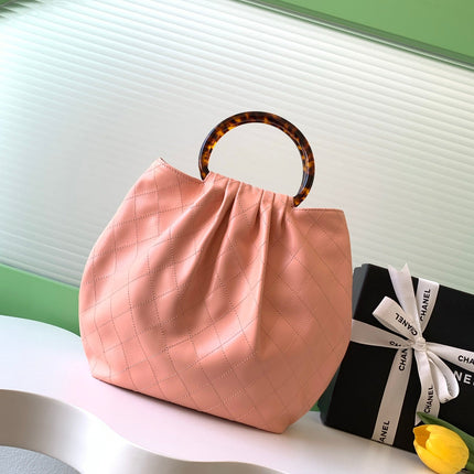 CHANEL 26S HAND BAG 32 IN PINK LAMBSKIN GOLD HARDWARE