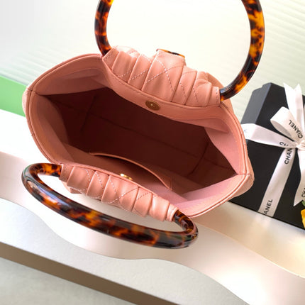 CHANEL 26S HAND BAG 32 IN PINK LAMBSKIN GOLD HARDWARE