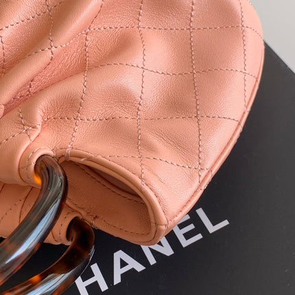 CHANEL 26S HAND BAG MEDIUM 24 IN PINK LAMBSKIN GOLD HARDWARE