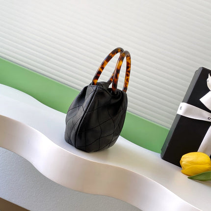 CHANEL 26S HAND BAG 12 IN BLACK LAMBSKIN GOLD HARDWARE