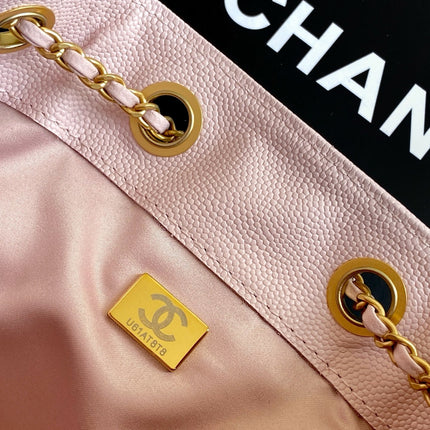 CHANEL 25S HOBO BAG 30 IN LIGHT PINK CAVIAR WITH GOLD HARDWARE