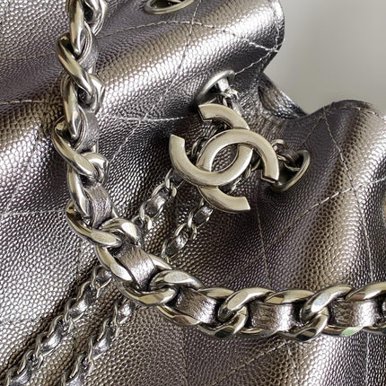 CHANEL 25S HOBO BAG 30 IN LILAC SILVER METALLIC CAVIAR