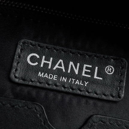 CHANEL 26S COCO BEACH SHOULDER BAG 32 IN LIGHT BLUE CANVAS WITH CALFSKIN STRAP