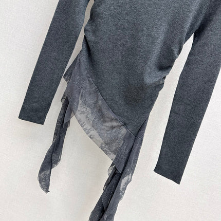 MIUMIU LONG-SLEEVE KNIT TOP STYLE 820