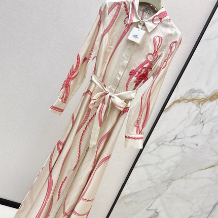 HERMES 25S LONG SILK DRESS 134