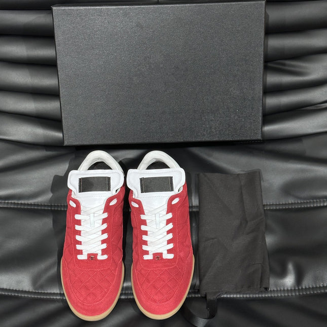 CC OTHER PLAID PATTERNS CASUAL STYLE  RED SUEDE
