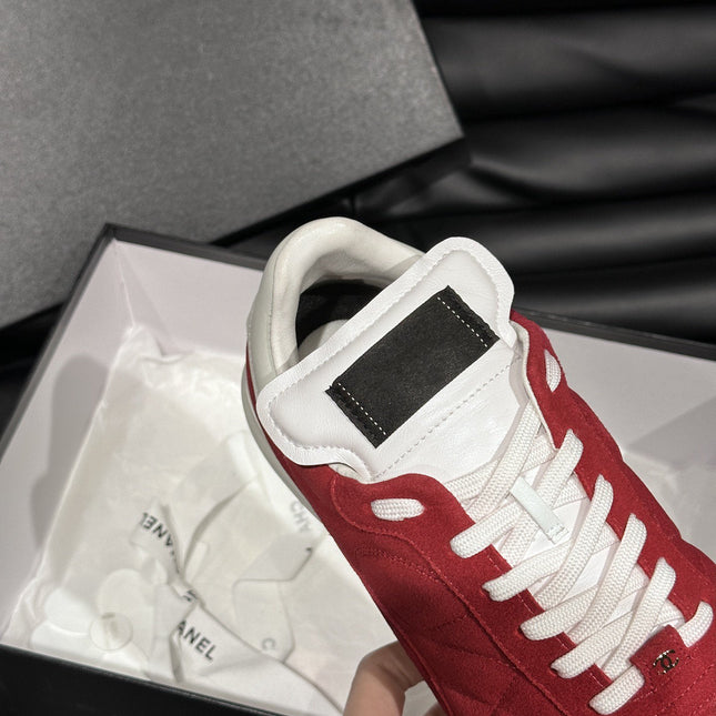 CC OTHER PLAID PATTERNS CASUAL STYLE  RED SUEDE