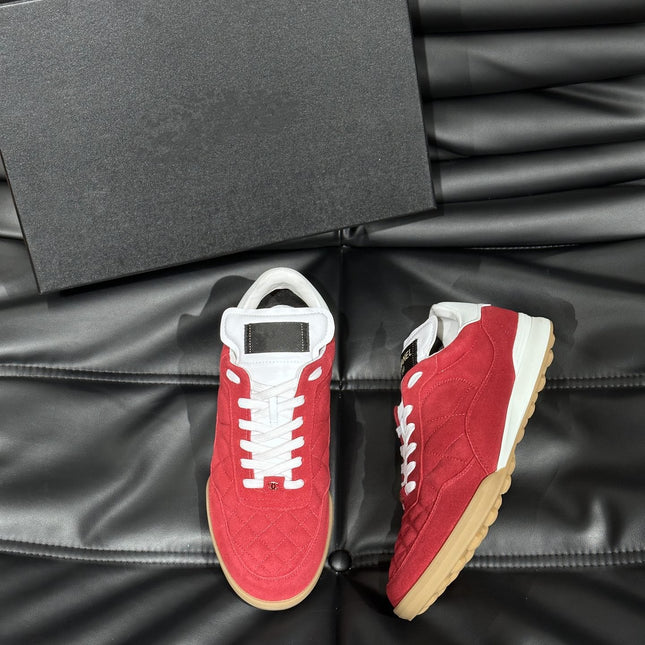 CC OTHER PLAID PATTERNS CASUAL STYLE  RED SUEDE
