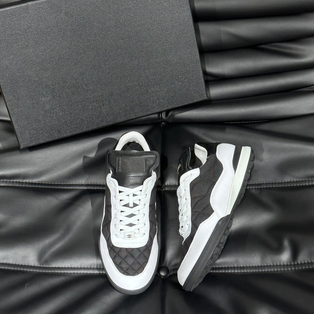 CC OTHER PLAID PATTERNS CASUAL STYLE BLACK WHITE SUEDE