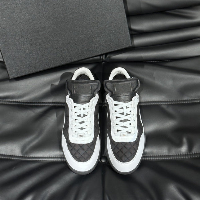 CC OTHER PLAID PATTERNS CASUAL STYLE BLACK WHITE SUEDE