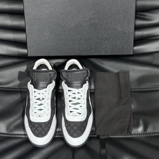 CC OTHER PLAID PATTERNS CASUAL STYLE BLACK WHITE SUEDE