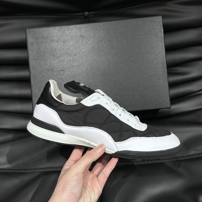CC OTHER PLAID PATTERNS CASUAL STYLE BLACK WHITE SUEDE