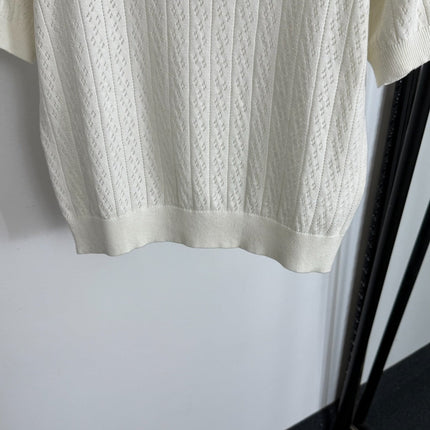 MIUMIU SHORT-SLEEVE KNIT TOP STYLE 397
