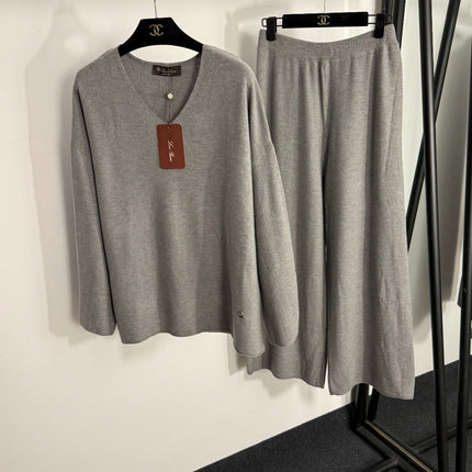LORO PIANA 26S V-NECK KNIT PANTS SET 957