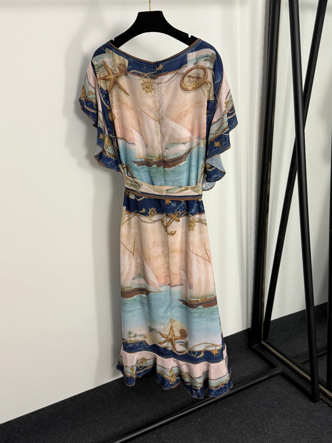 ZIMMERMANN 26S RUFFLE SLEEVE PRINTED MIDI DRESS STYLE 176