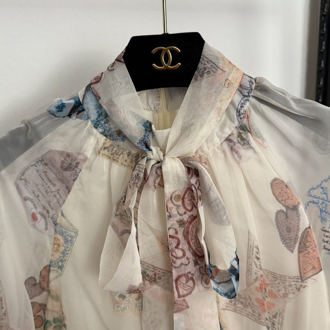 ZIMMERMANN 26S PATTERNED LONG-SLEEVE DRESS STYLE 63