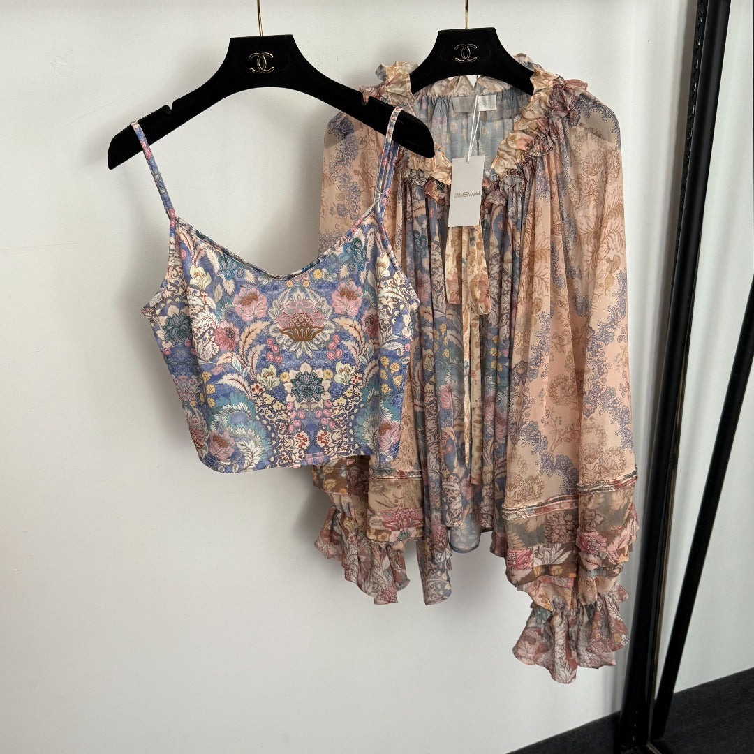 ZIMMERMANN 26S LONG SLEEVE RUFFLE NECK BLOUSE STYLE 160