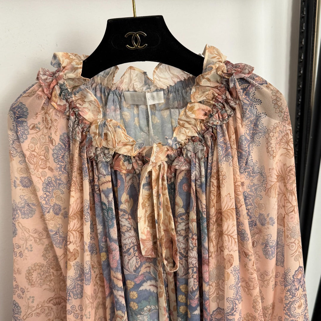 ZIMMERMANN 26S LONG SLEEVE RUFFLE NECK BLOUSE STYLE 160